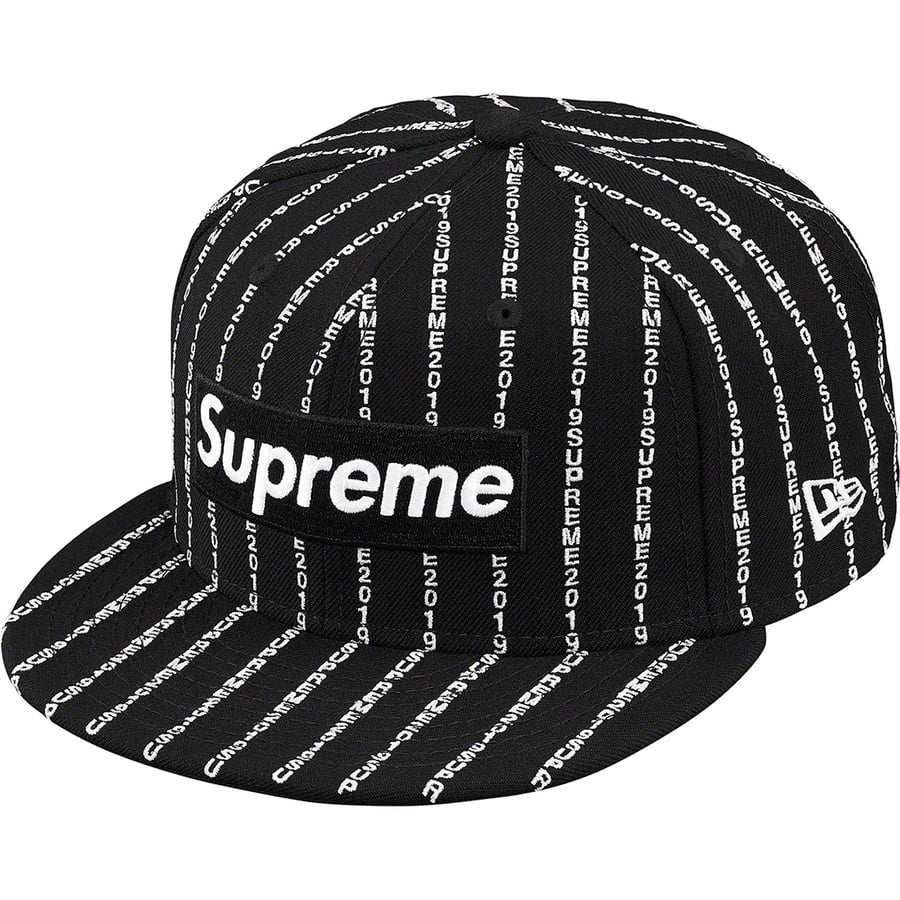 Supreme New Era Text Stripe Cap Black