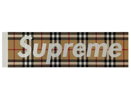 Supreme Beige Burberry Box Logo Sticker | Spring Summer 2022