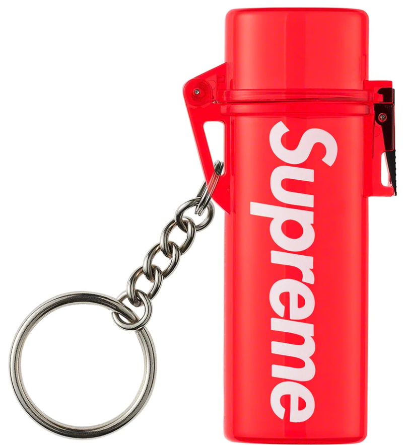 Supreme Waterproof Lighter Case Keychain Red