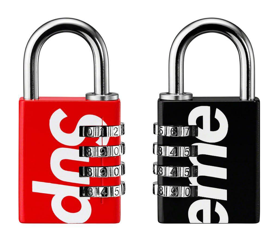 Supreme Master Lock Numeric Combination Lock Red & Black Set | Spring Summer 2019