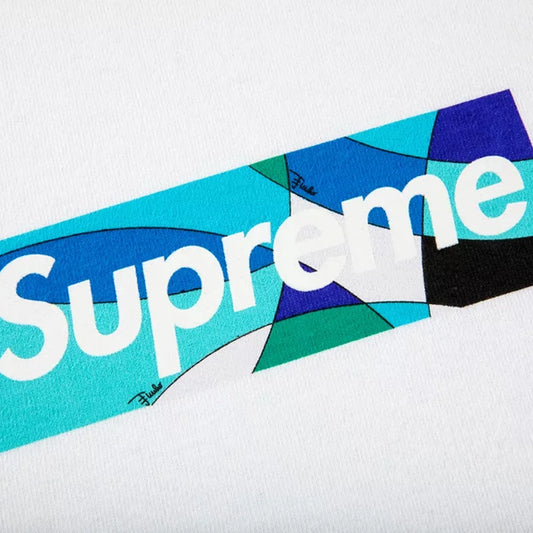 Supreme® Emilio Pucci® Box Logo Tee White/Blue (Size L)