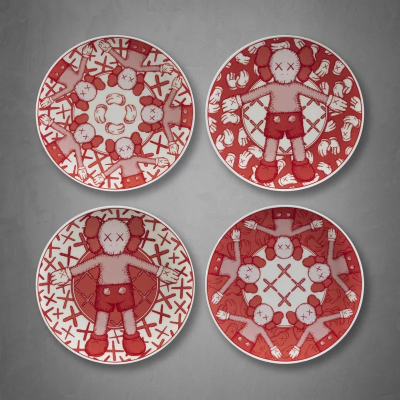 KAWS x Doha, Qatar Holiday Limited Ceramic Plate Set (Set of 4) | 2019