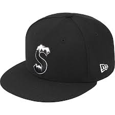 Supreme S Logo New Era Black (Size 7 3/8)