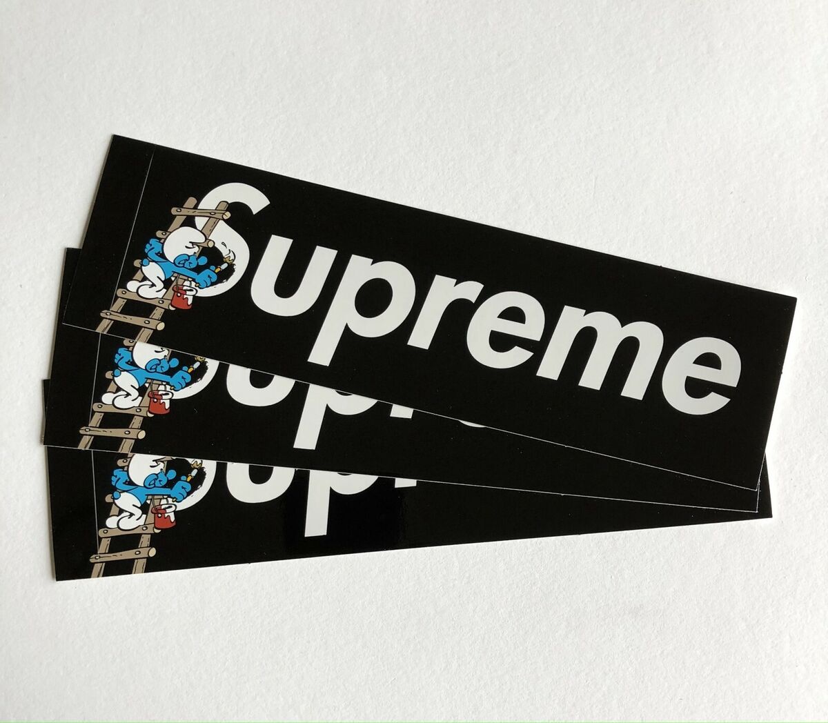 Supreme Red Smurf Box Logo Sticker | Fall Winter 2021